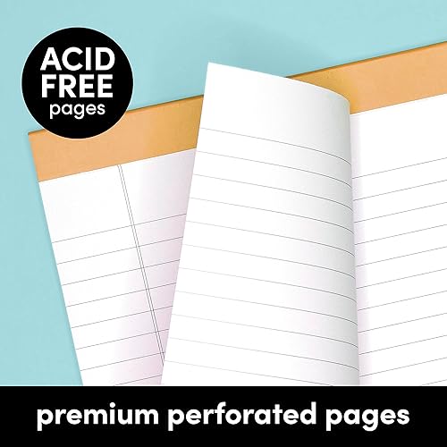 Miniatura 4 de PAPERAGE Bloc de notas forradas, (tono joya), paquete de 6, 50 hojas cada una, con rayas anchaslegales, blocs de notas, papel, 5 x 8 pulgadas