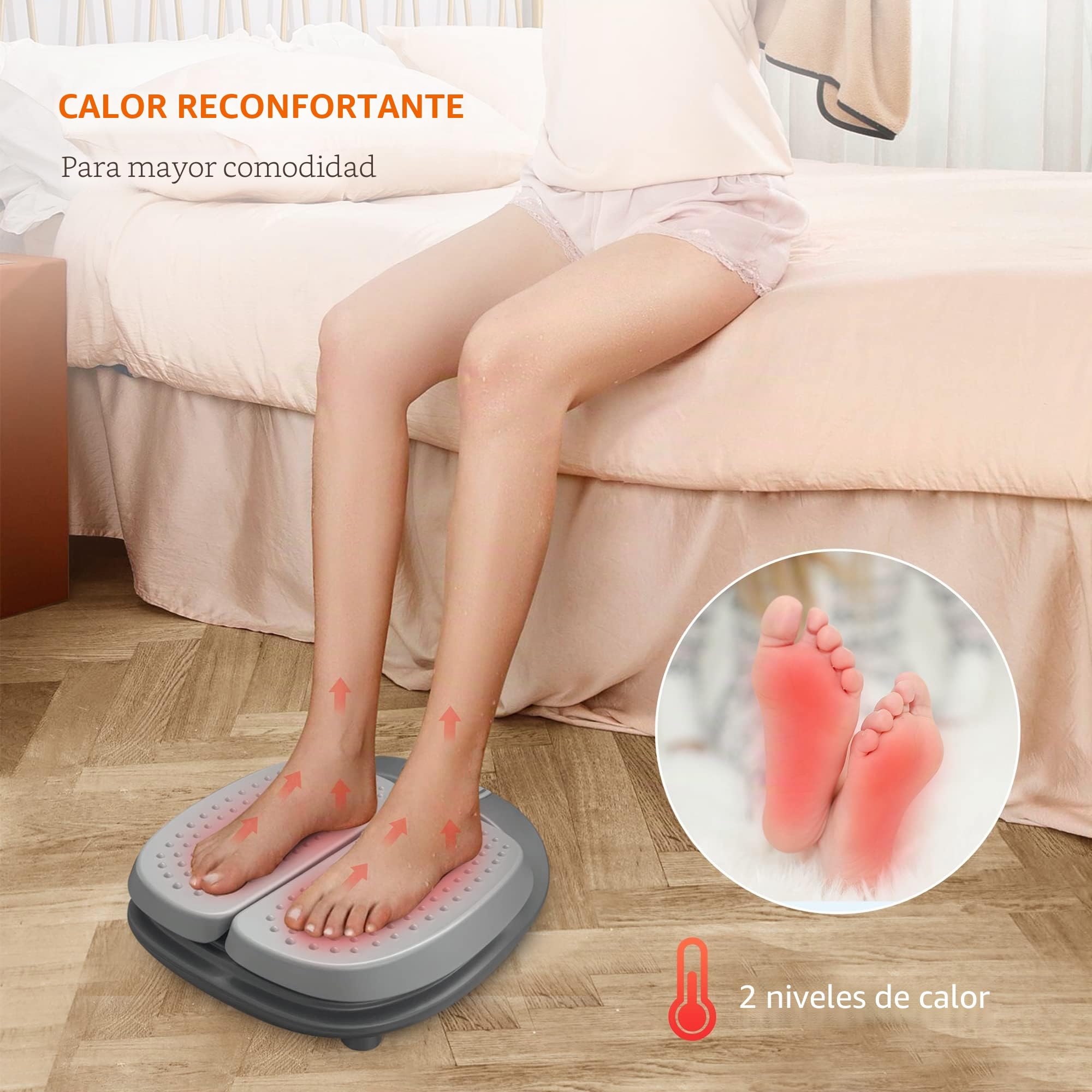 Snailax Masajeador eléctrico de pies con calor, regalos para mujeres hombres,masajeador de pies shiatsu con vibración, masajeador con mando a distancia