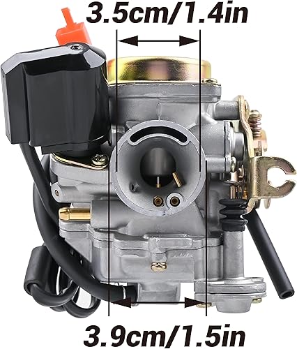Miniatura 3 de Carburador de 50 cc para scooter de 49 cc 50 cc GY6 de 4 tiempos, Taotao Go Kart, ciclomotor, motores PD18J, carburador 139QMB con colector de