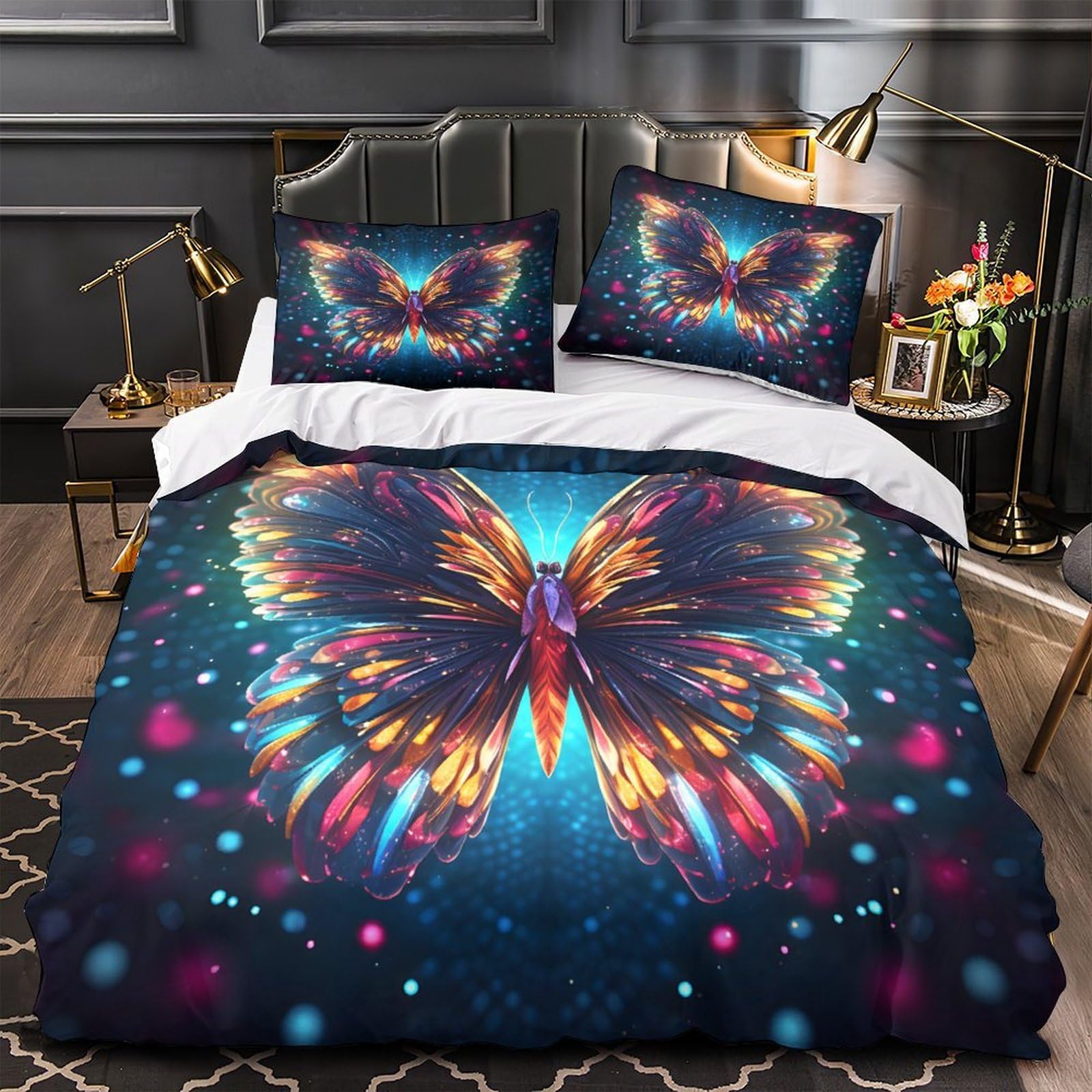 Housse de couette Bouddha anti-acarien et facile à fermer pour lit double