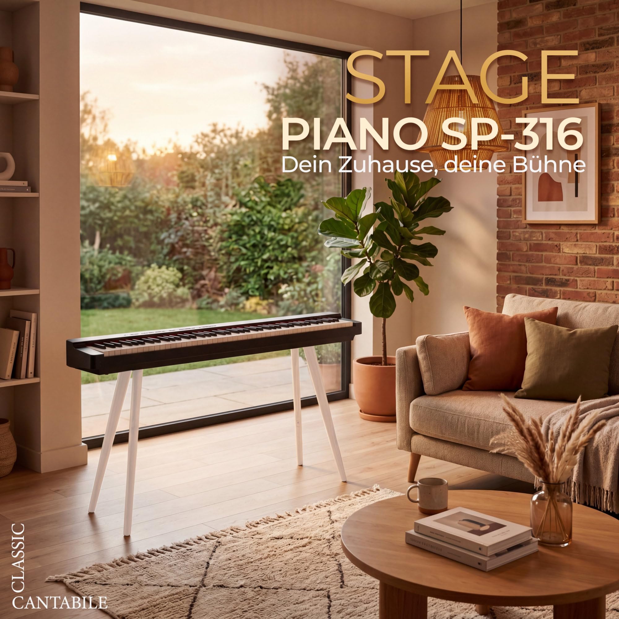Classic Cantabile SP-316 Stage Piano Schwarz, DAAS-Sampling-Technologie