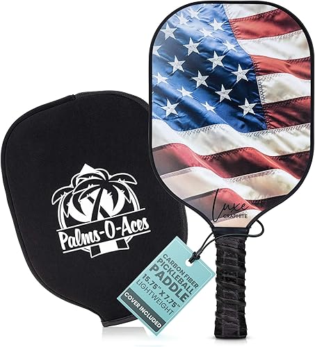 Palms-O-Aces Paleta de pickleball de grafito con cubierta, cumple con las especificaciones de USAPA, raqueta ligera y duradera para principiantes a
