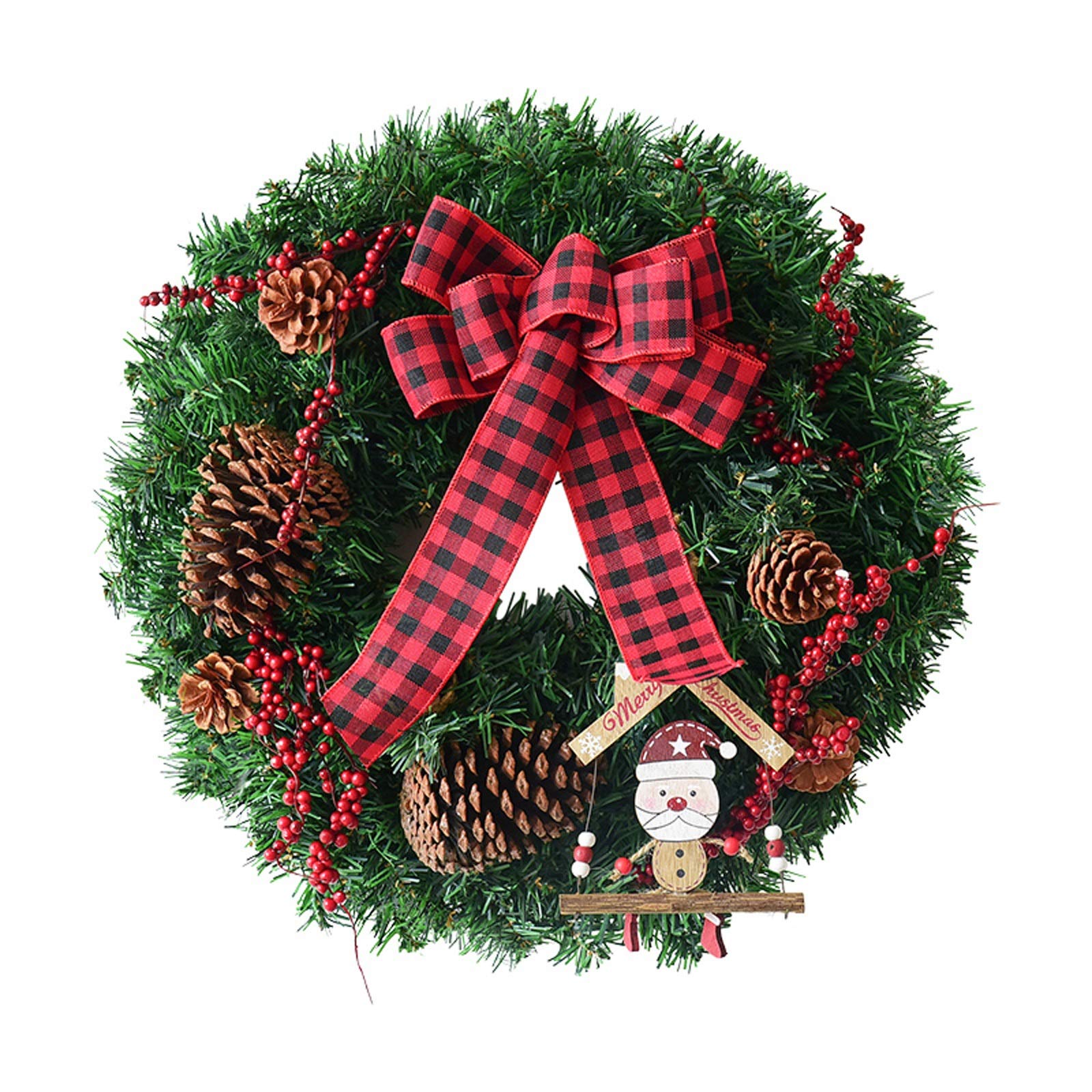 松ぼっくりと赤いベリーのクリスマスガーランド Amazon.co.jp: Senjie 人工クリスマスガーランド 松ぼっくりと赤い