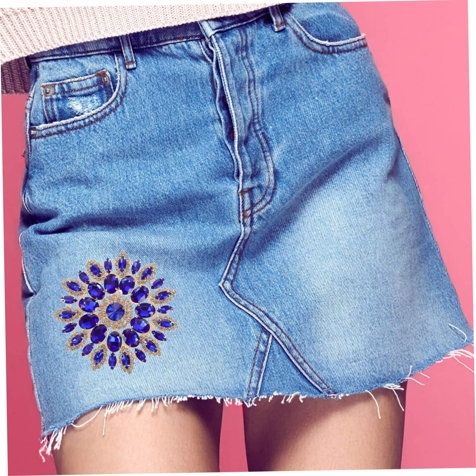 STOBOK 3pezzi Patch Decorativo Termoadesivo Per Abbigliamento Design Creativo Con Base Dorata Applicabile Su Jeans Borse e Cappelli Accessorio Fai Te Per Riparazioni e Decorazioni