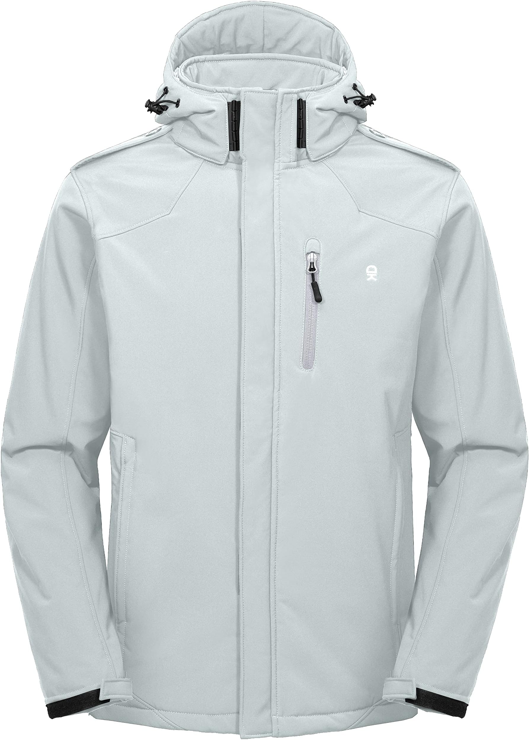 Men's Warm Sherpa Lined Winter Softshell Jacket Windproof Mountain Ski Snow Coat with Removable Hood