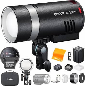 Authorized Godox DistributorGodox AD300Pro Flash Strobe TTL 2.4G Studio-Oriented 300W 1/8000 HSS 2-Color Modeling 5600 100K 0.01-1.8S Recycle Time 320 Full Power Flashes Parallel Import