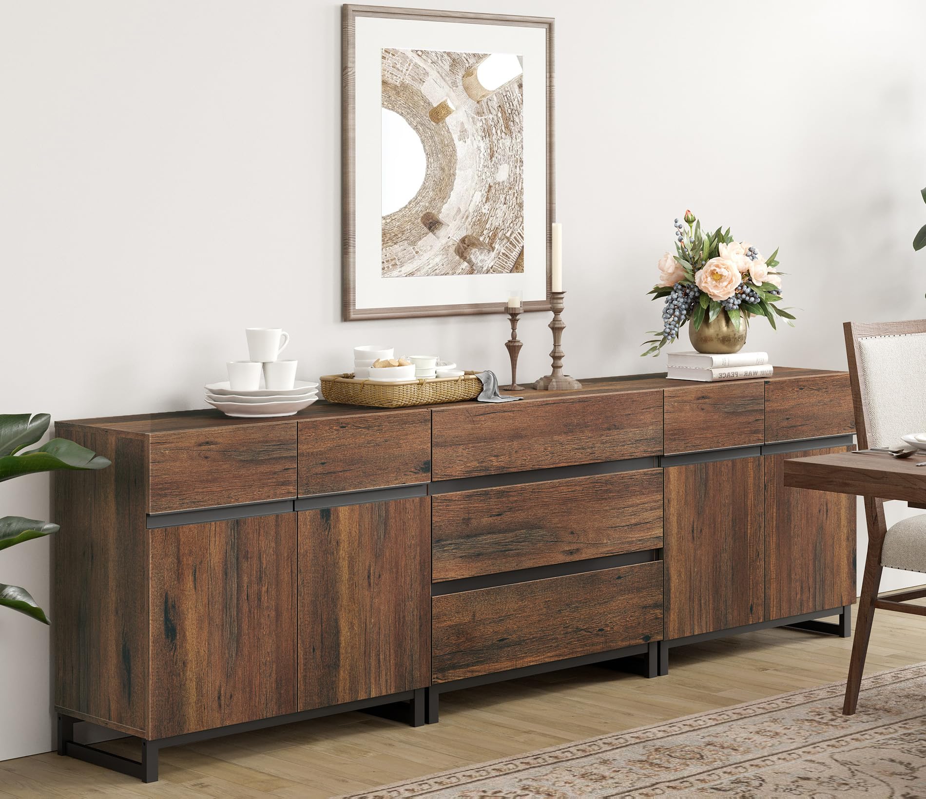 Amazon.com - WAMPAT 3 in 1 Modern Sideboard with Adjustable