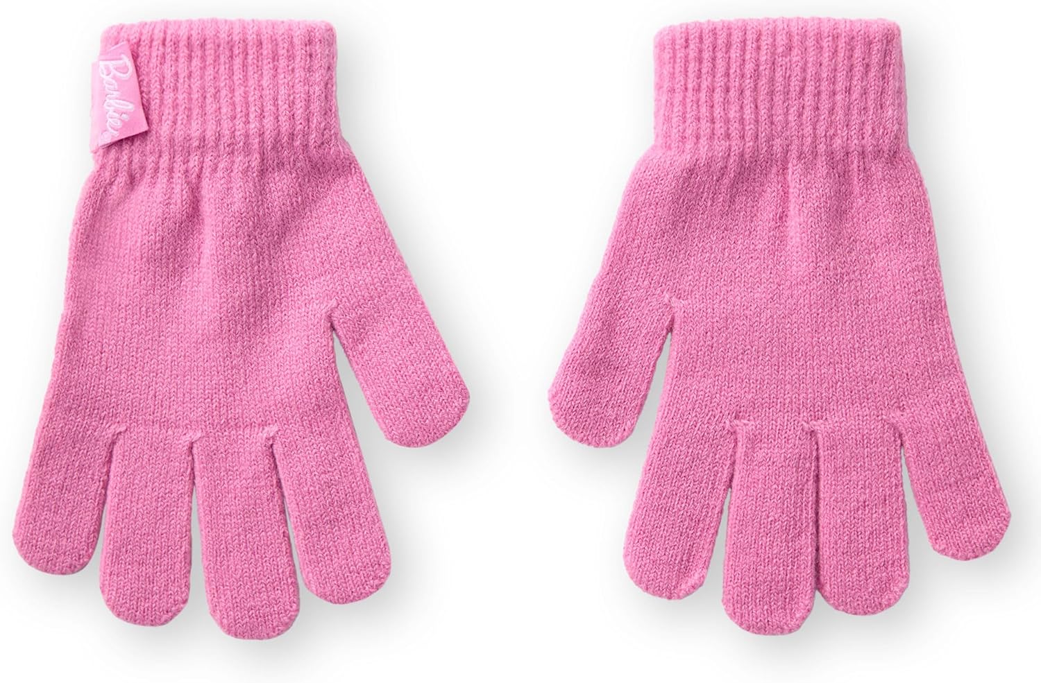 Barbie Girls Pink Fair Isle Beanie and Gloves Set - One Size | Winter Knit Accessories for Kids Fair Isle Design - Image 2