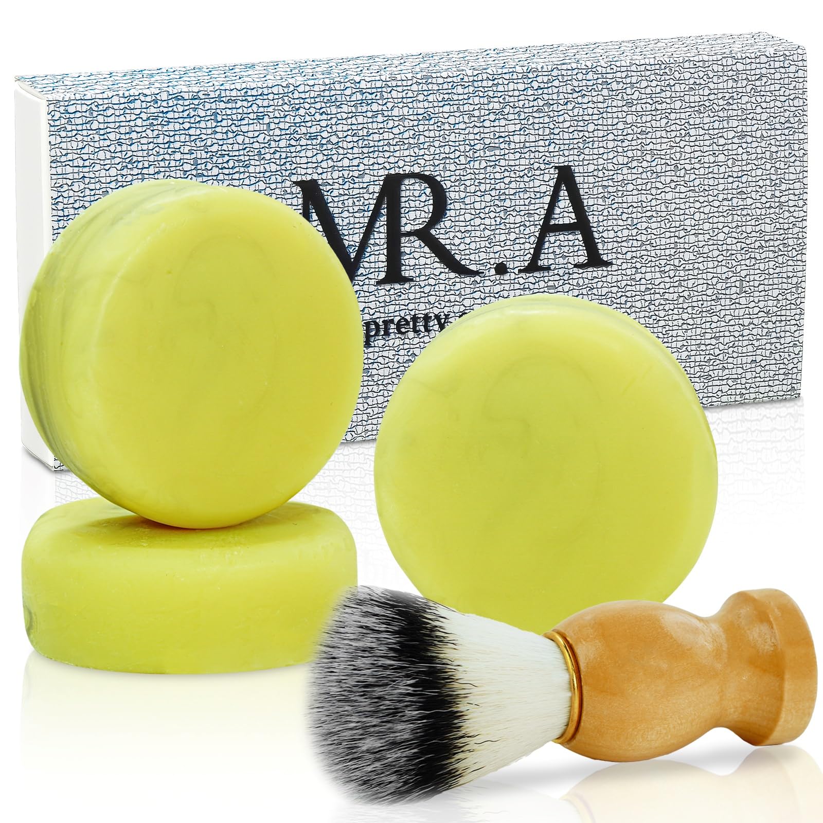 3Pack Shaving Soap for Men Shaving Soaps Puck for Sensitive Skin Unscented Shave Soap Bar Rich Lasting Lather