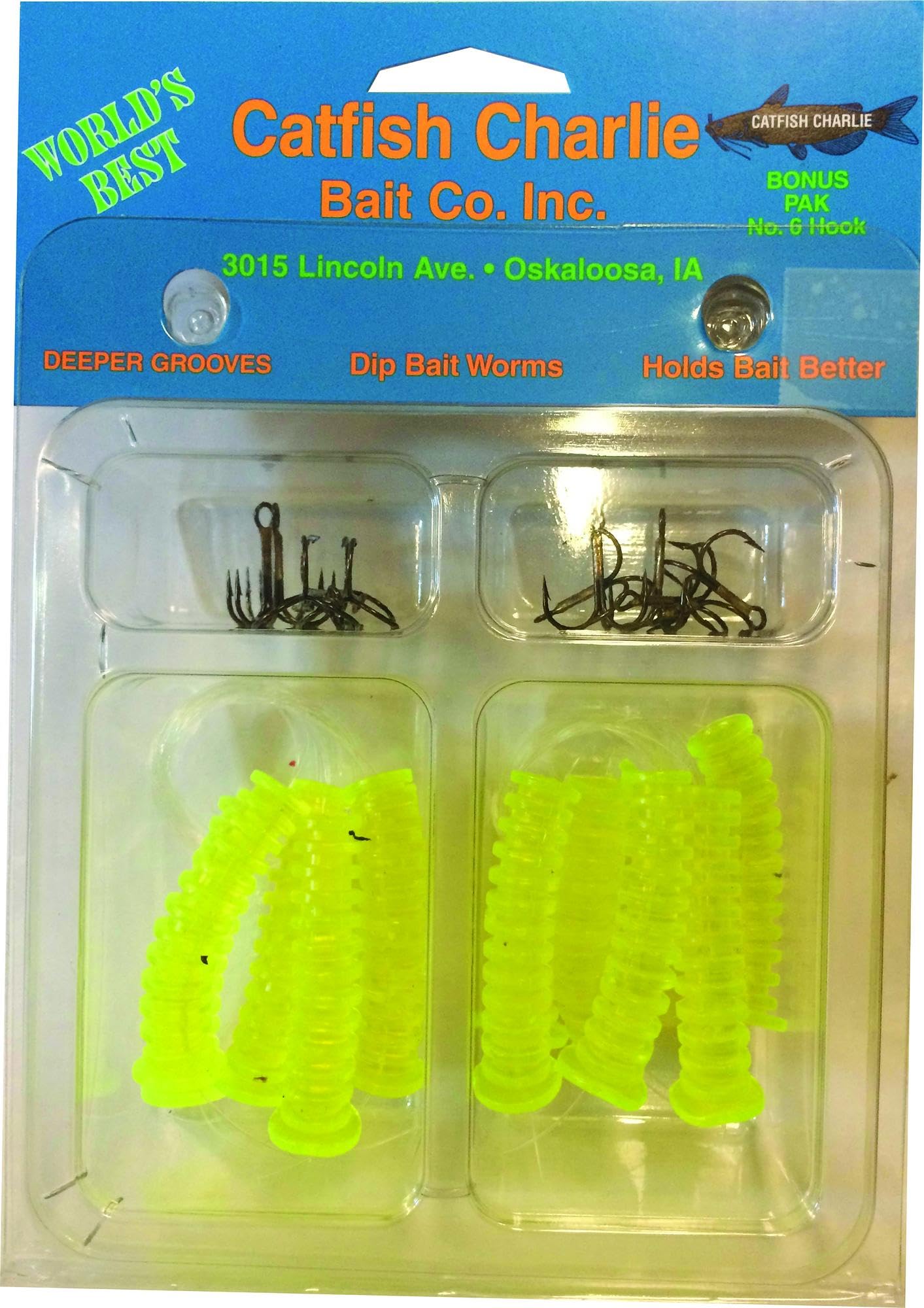 Catfish Charlie Dip Bait Worms 12 Pack