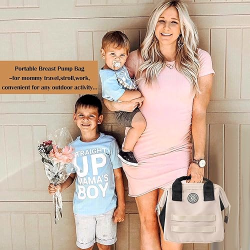 Miniatura 5 de Bolsa de extracción de leche 2 en 1, bolsa portátil para mochilahombrocuerpo cruzado compatible con Momcozy Bolsa de viaje para extractor de leche
