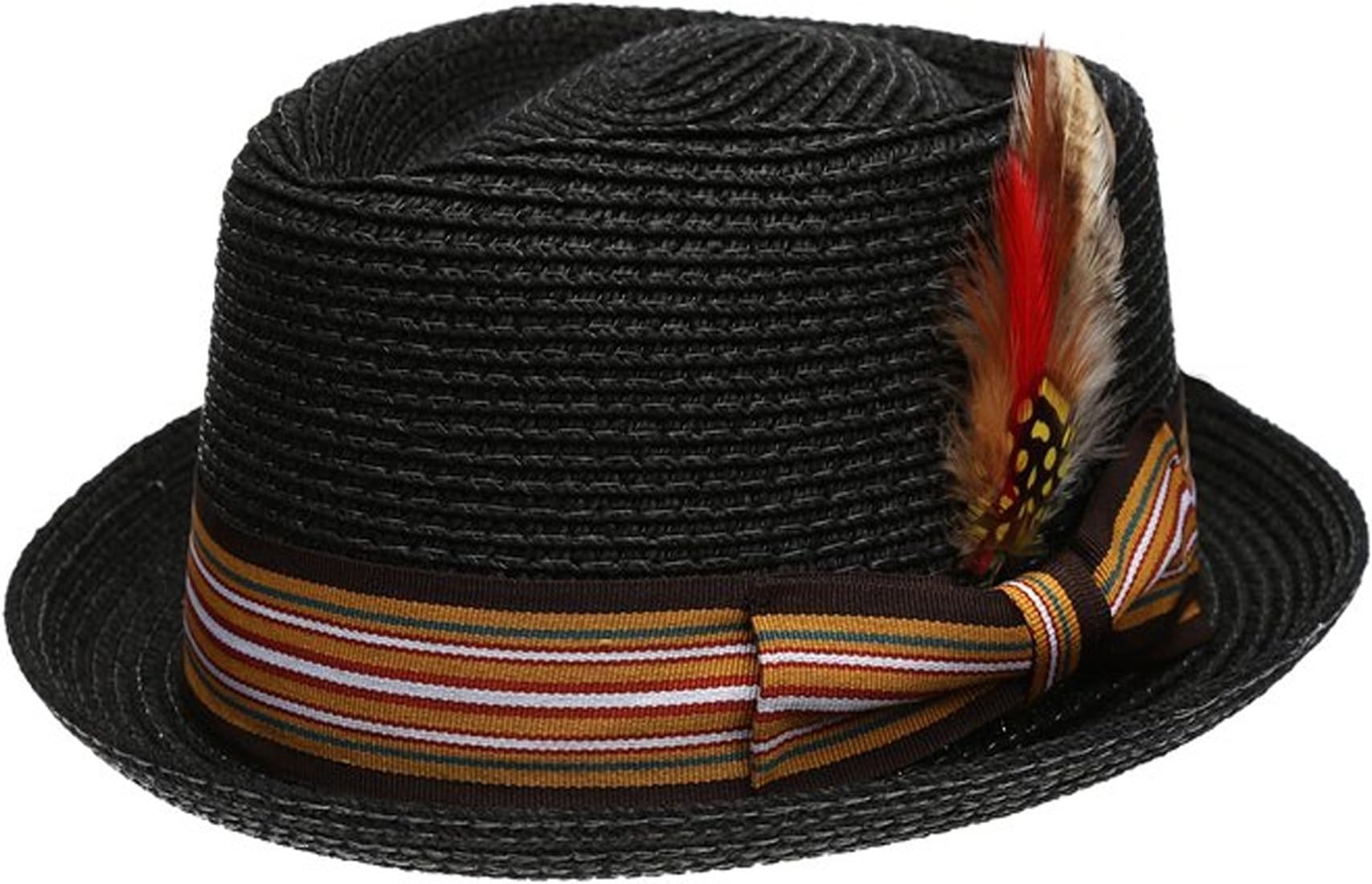 Men's Premium Straw Porkpie Fedora Hat