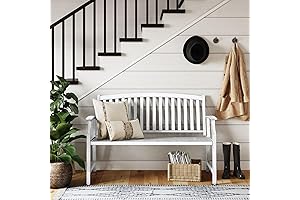 Farmhouse Bench with Back for Outdoor and Indoor Use