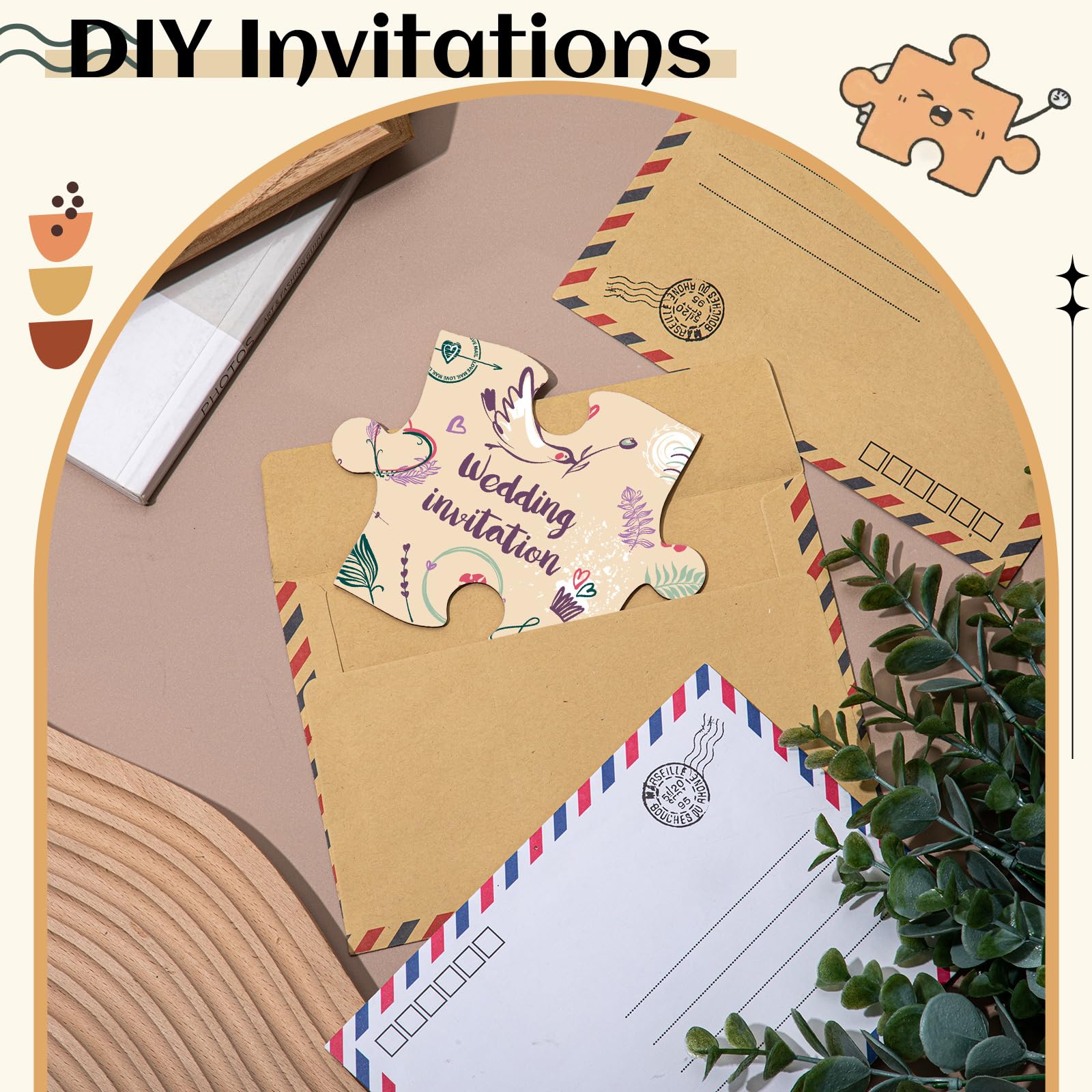 Seenelling 100 pezzi di puzzle in legno da 10 x 12,7 cm, accessori fai da te