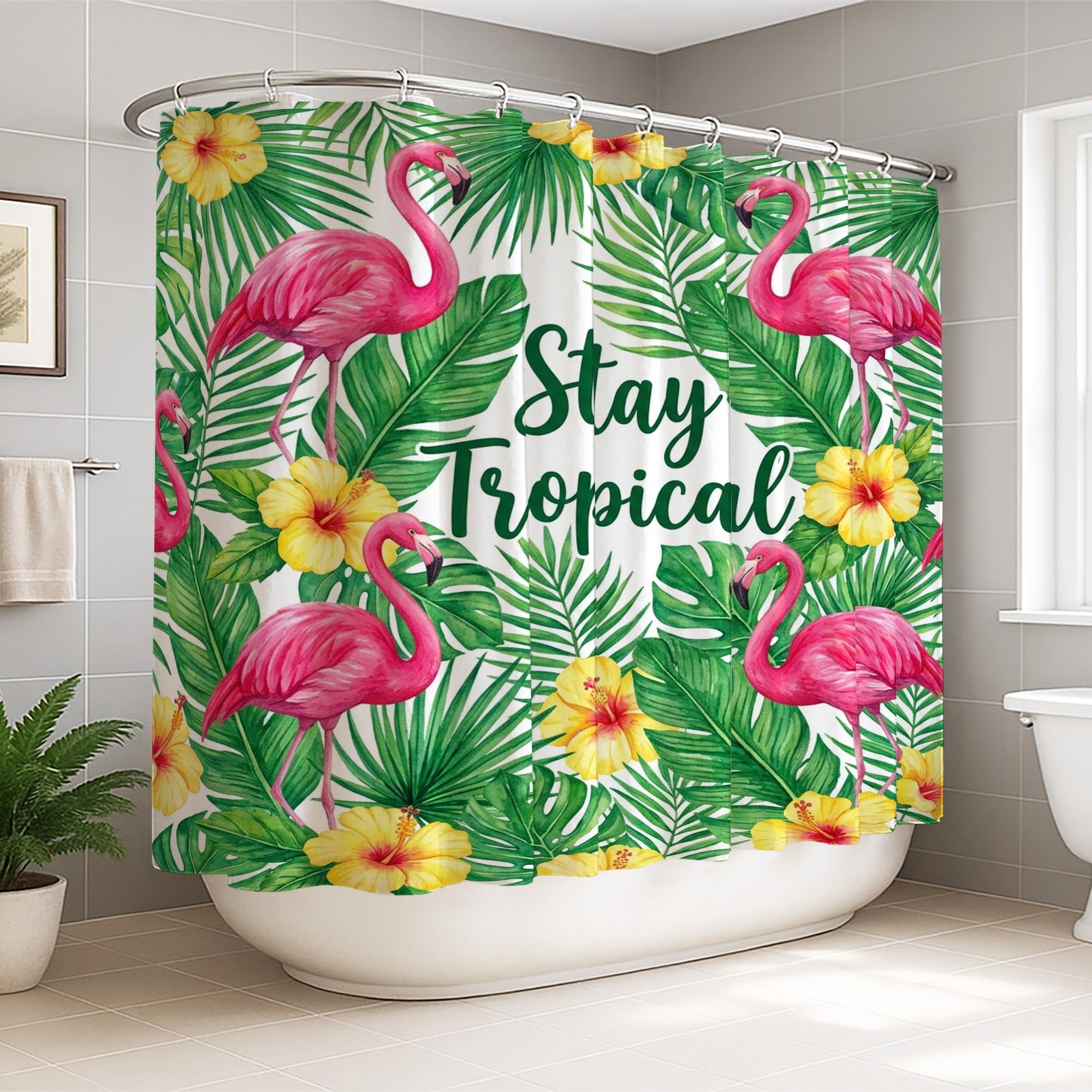 Rideau de douche extra large pour une décoration d'appartement estivale