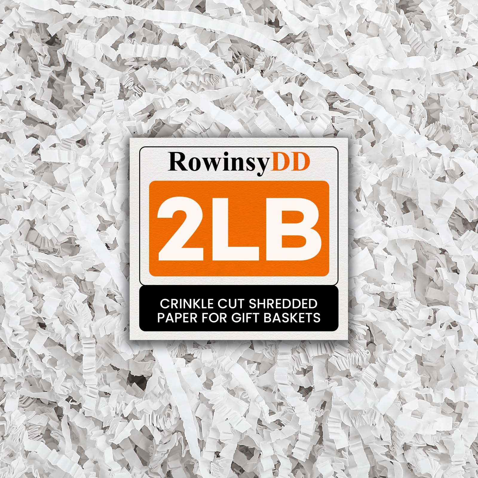 RowinsyDD 2LB White Crinkle Paper Filler, Shredded Paper for Gift Baskets