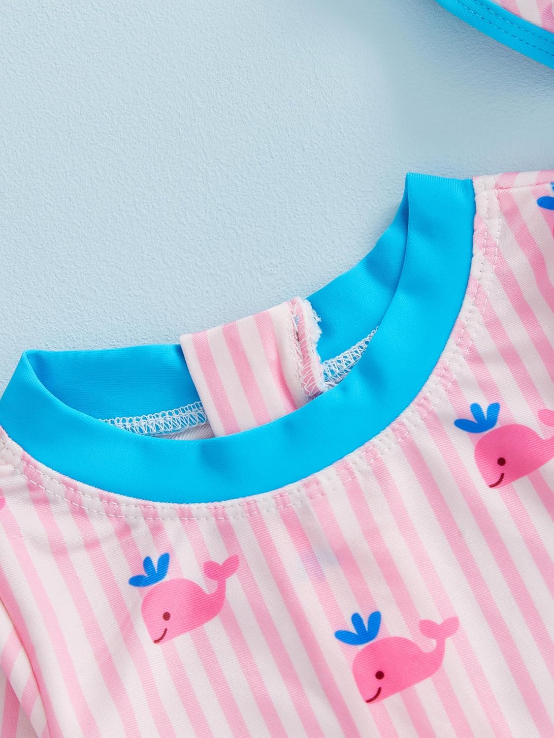 Newborn Baby Girl Swimsuit Whale Print Bathing Suit One Piece Ruffle Long Sleeve Baby Swim Suit Infant Swimwear - Image 5