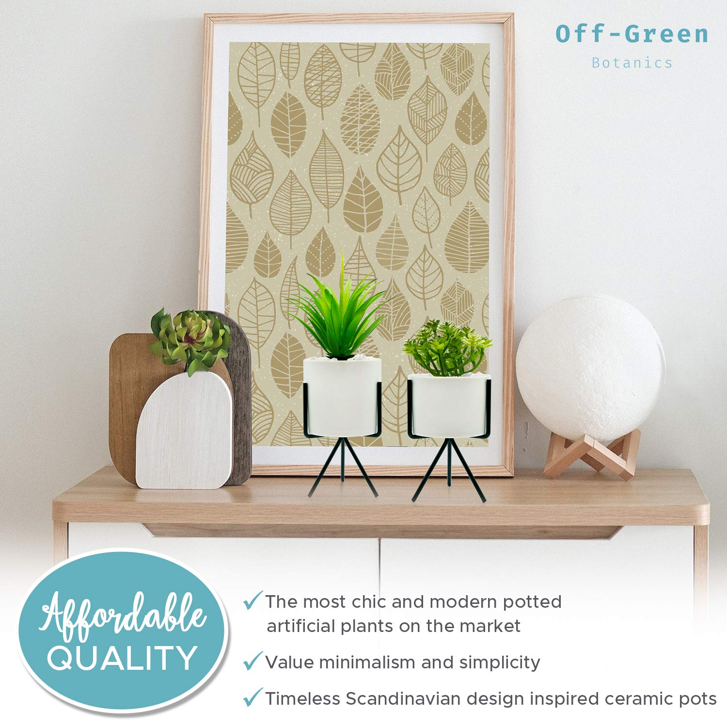 Modern Decor, Realistic Fake Potted Plants2 Tabletop Plants For Home