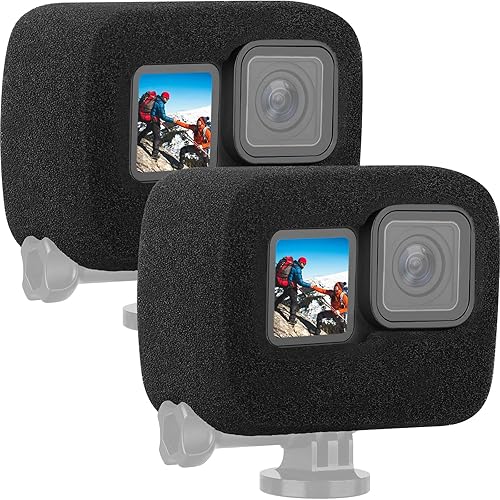Paquete de 2 fundas para cazador de viento compatibles con Gopro Hero 10 Hero 9 Hero 11 para parabrisas de viento, carcasa de espuma para reducción