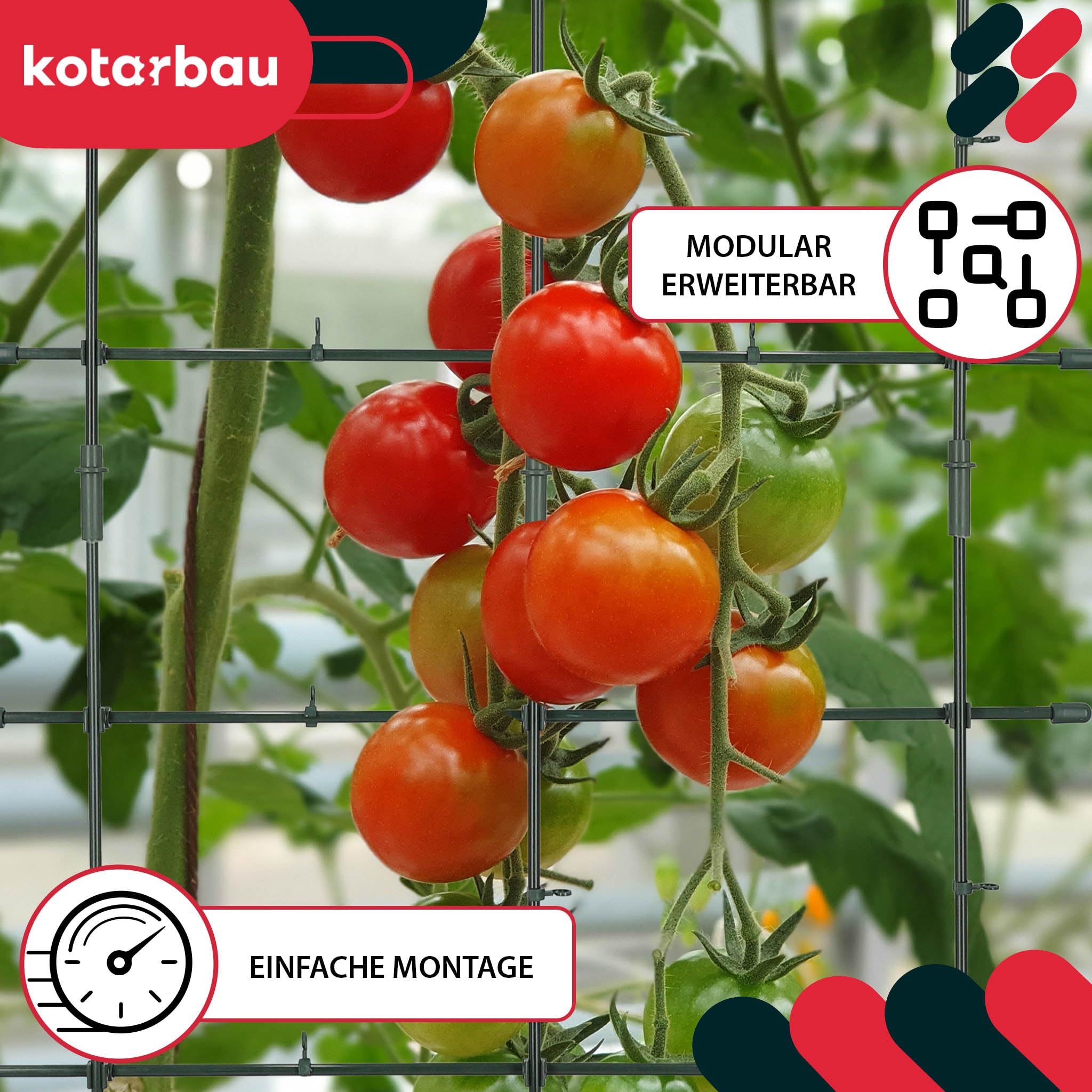 KOTARBAU® Modulare Rankhilfe 120 x 180 cm, Sichtschutz für Garten & Balkon | 2er Set, Pflanzenstütze aus Kunststoff, für Kletterpflanzen & Gemüse, Grün