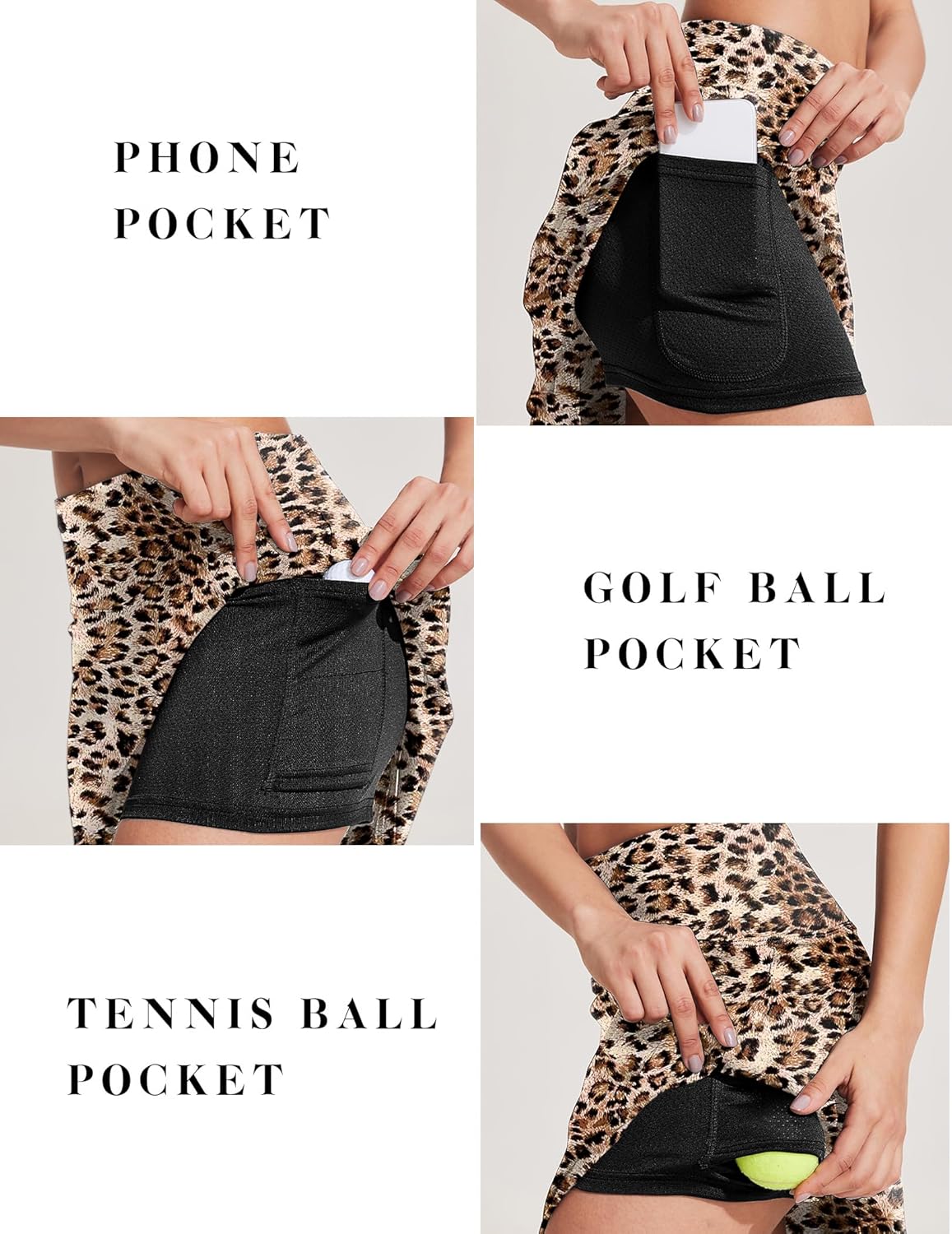 COOrun 18" Skorts for Women High Waist Golf Skirt Pleated Athletic Tennis Skorts with 4 Pockets Shorts Casual Modest Skirts - Image 3