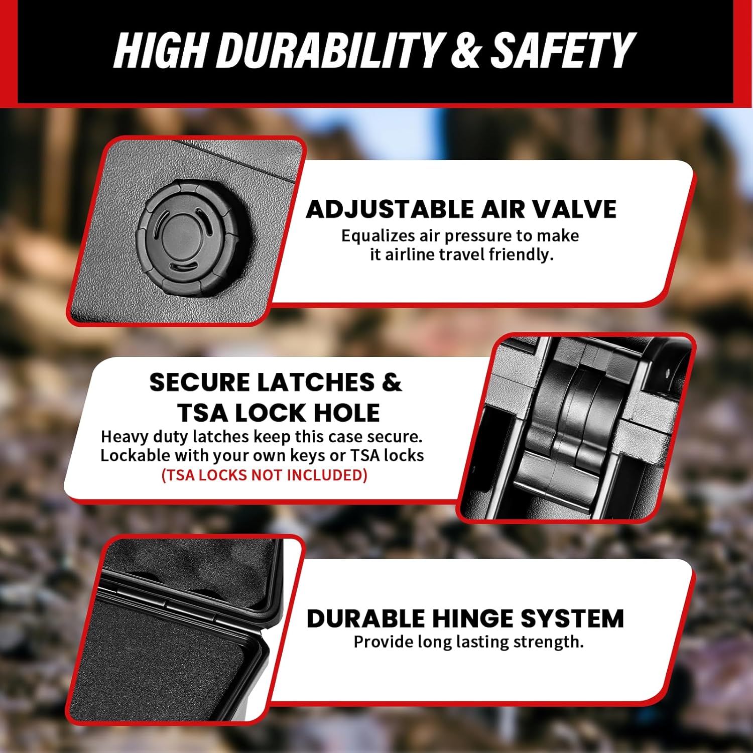 SEKKVY Gun Case for Handguns, Pistol Case Hard Shell with Customizable Pre-cut Foam, IP67 Waterproof Gun Cases - Hard Storage Box for Travel Hunting Tactical Military - Image 7