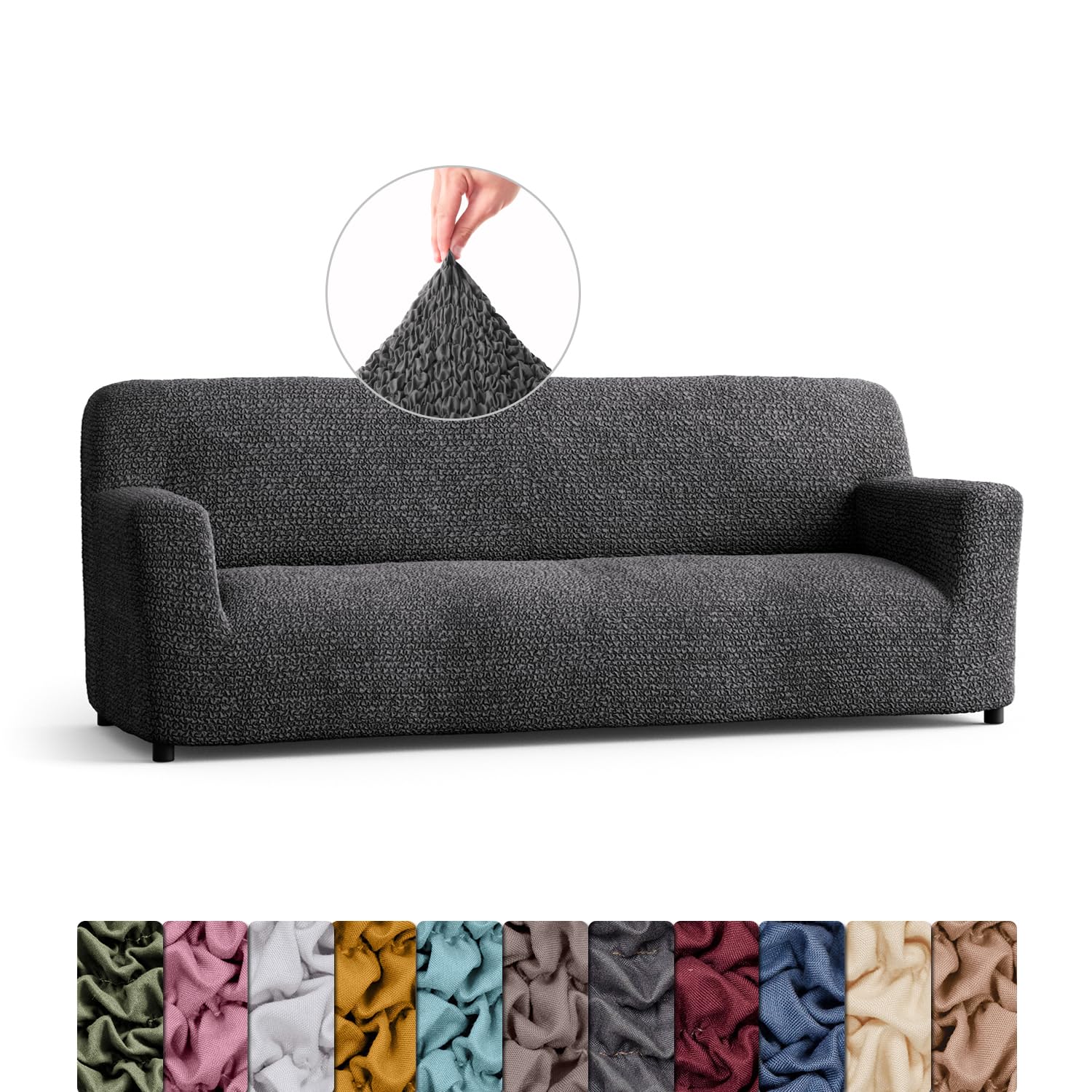 Menotti 2 Seater Recliner Sofa Cover - Sanitised Recliner Cover Couch Slipcover Soft Fabric Slipcover Wingback Recliner Stretch Furniture Protector -Microfibra - Bordeaux (2 Seater Recliner) — view 58