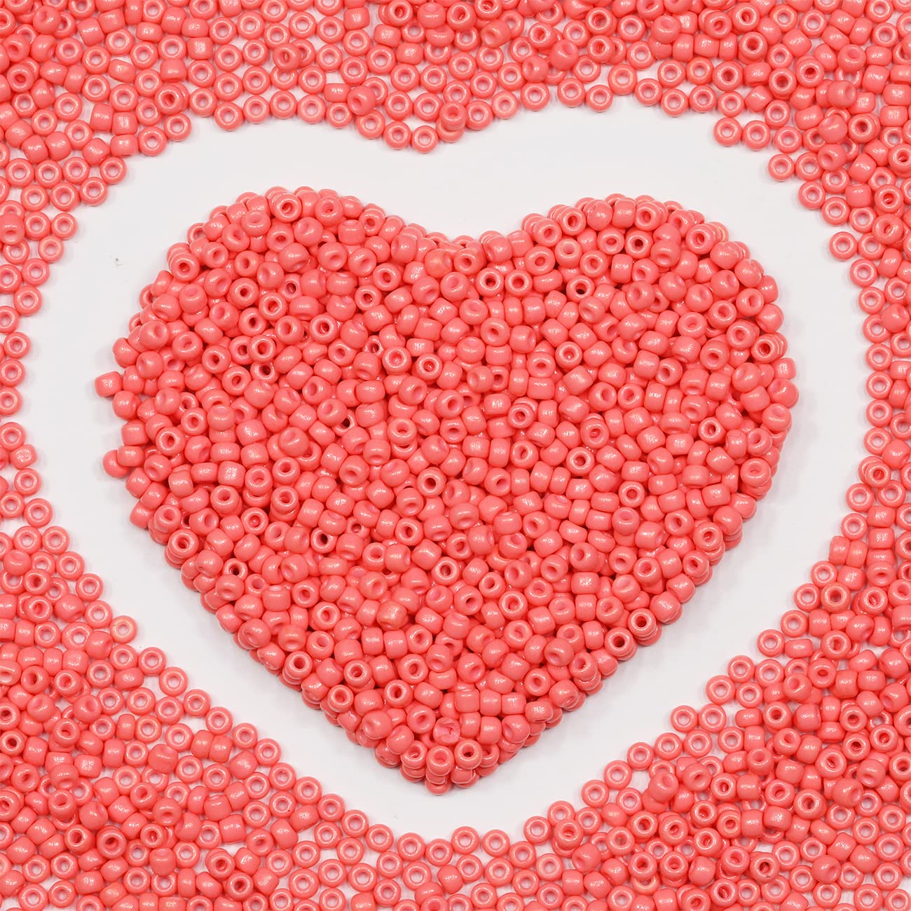 Watermelon Red Seed Beads 110 Grams About 4000pcs, 3mm 8/0 Watermelon red Glass Craft Beads for Making Earrings Bracelets