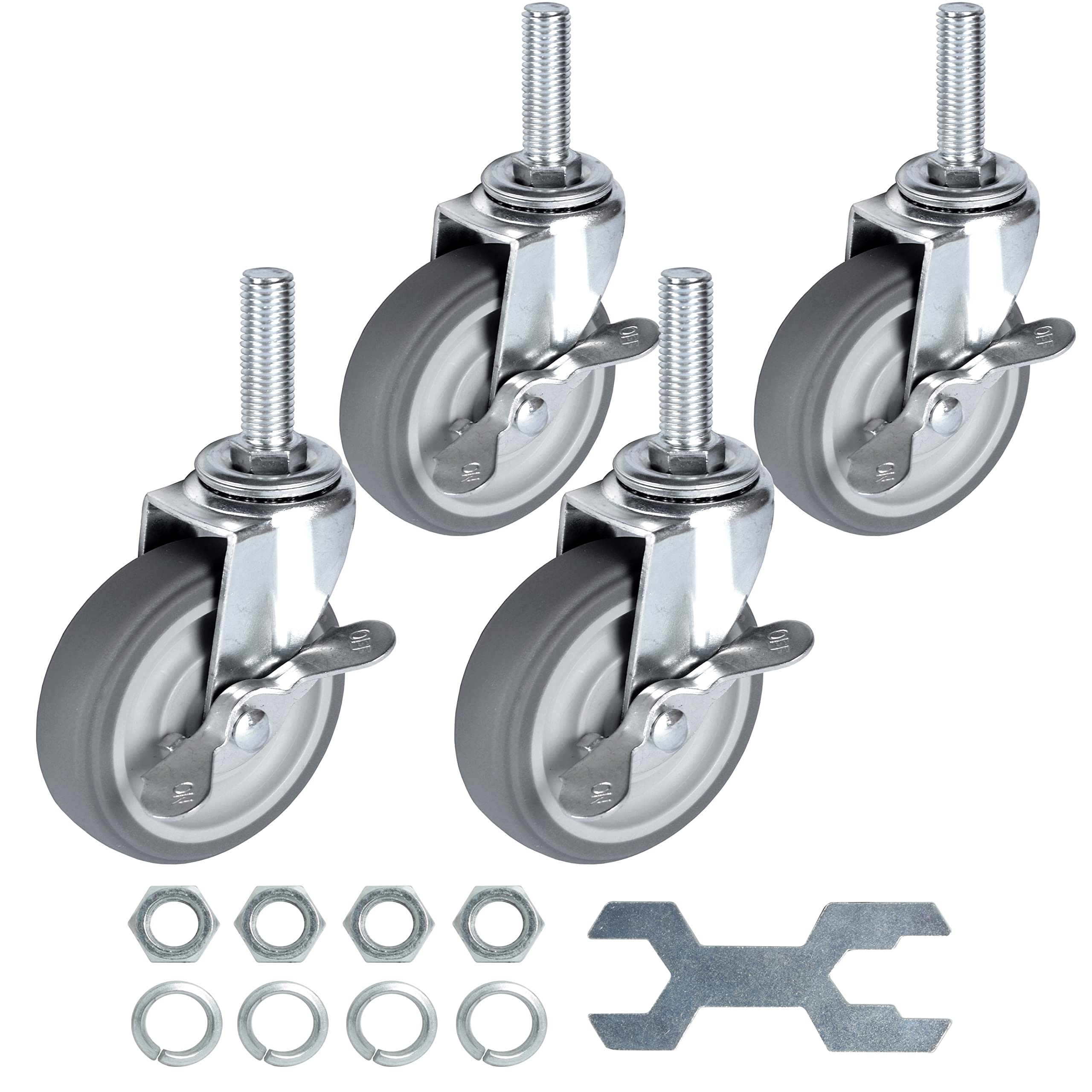 Heavy Duty Caster Wheels - 3 Inch Swivel Casters -12