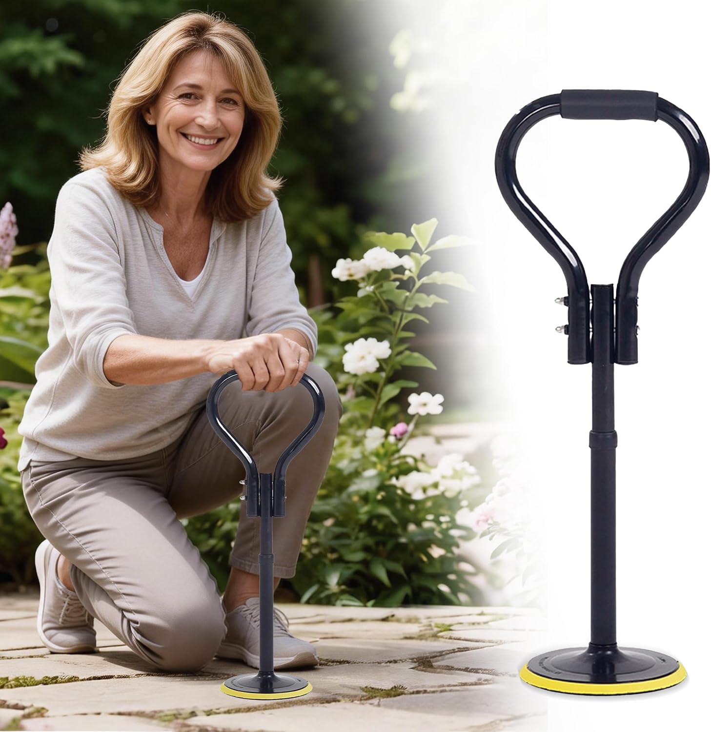 Mobility Aids Tool Standing Assist Aid for Seniors - Adjustable Mobility Device for Indoor & Outdoor Use - Stable Support Equipment for Rising from Floor, Garden Work, and Housework