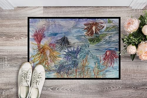 Miniatura 2 de Caroline's Treasures 8975MAT - Tapete abstracto de fantasía de agua de sirena para interiores o exteriores, 18 x 27 pulgadas, tapete para puerta