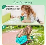 1000X Microscope numérique portatif pour enfants - 4K 2.0" Écran, rechargeable Mini Labster Portable Pocket Scope, Comprend le kit de diapositives - Science Gadget Edu cadeau pour les enfants 4-12 ans (vert)