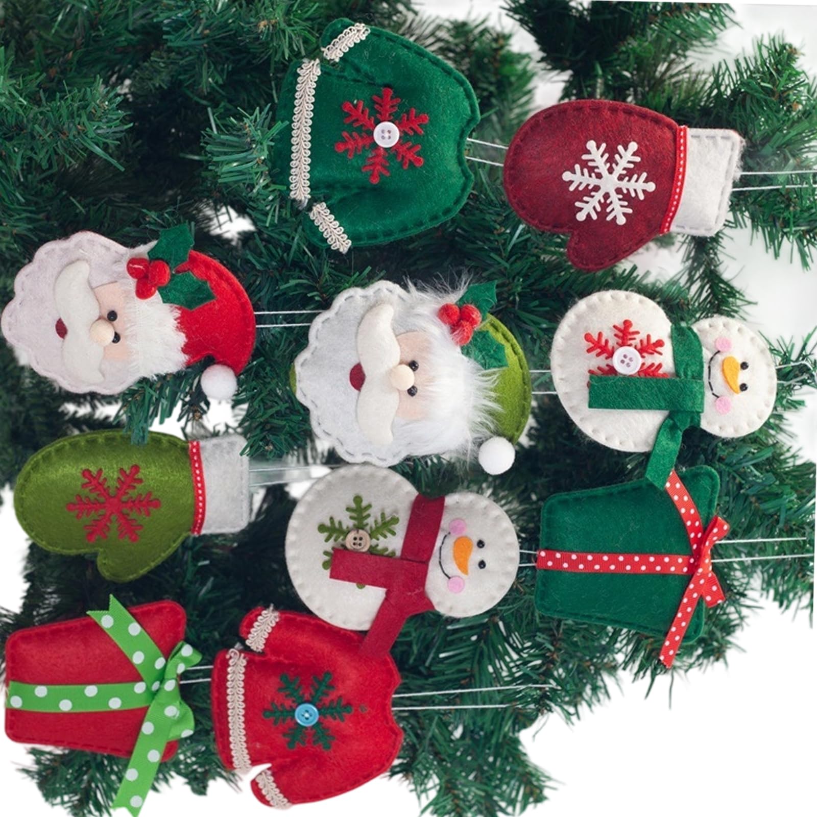 Decoración de Tela para árbol de Navidad, Adorno Colgante de Personaje de Dibujos Animados, Decoraciones navideñas de Invierno para manijas de Puertas, repisas, decoración navideña de Tela