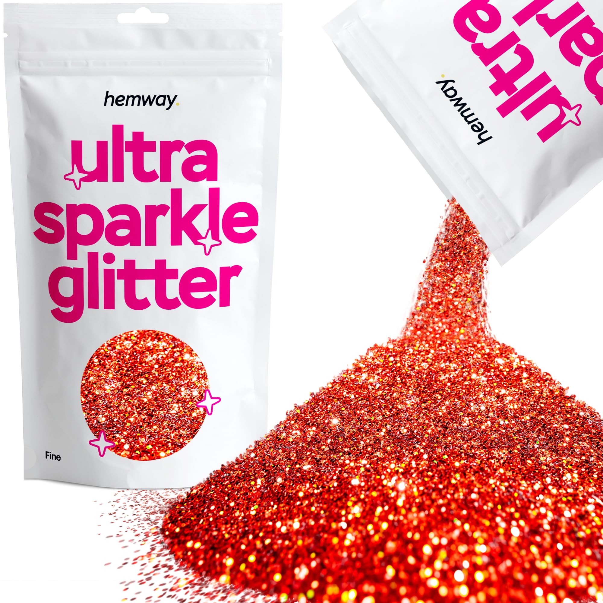 Hemway Ultra Sparkle Glitter Baby Pink Iridescent 100g Fine | Glitter for Arts & Craft, Makeup, Nail Art, Crafting, Card Making, Sparkle Decoration — view 173