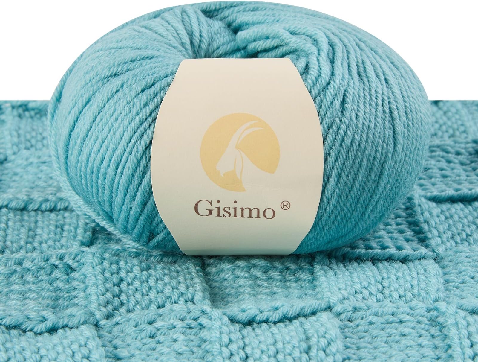 100% Merino Wool Yarn, 6-Ply Luxurious and Soft Yarn for Hand Knitting & Crocheting, 1.76 OZ/50g, 127 yds/116 Meters(Aruba Sea, 1 Ball)