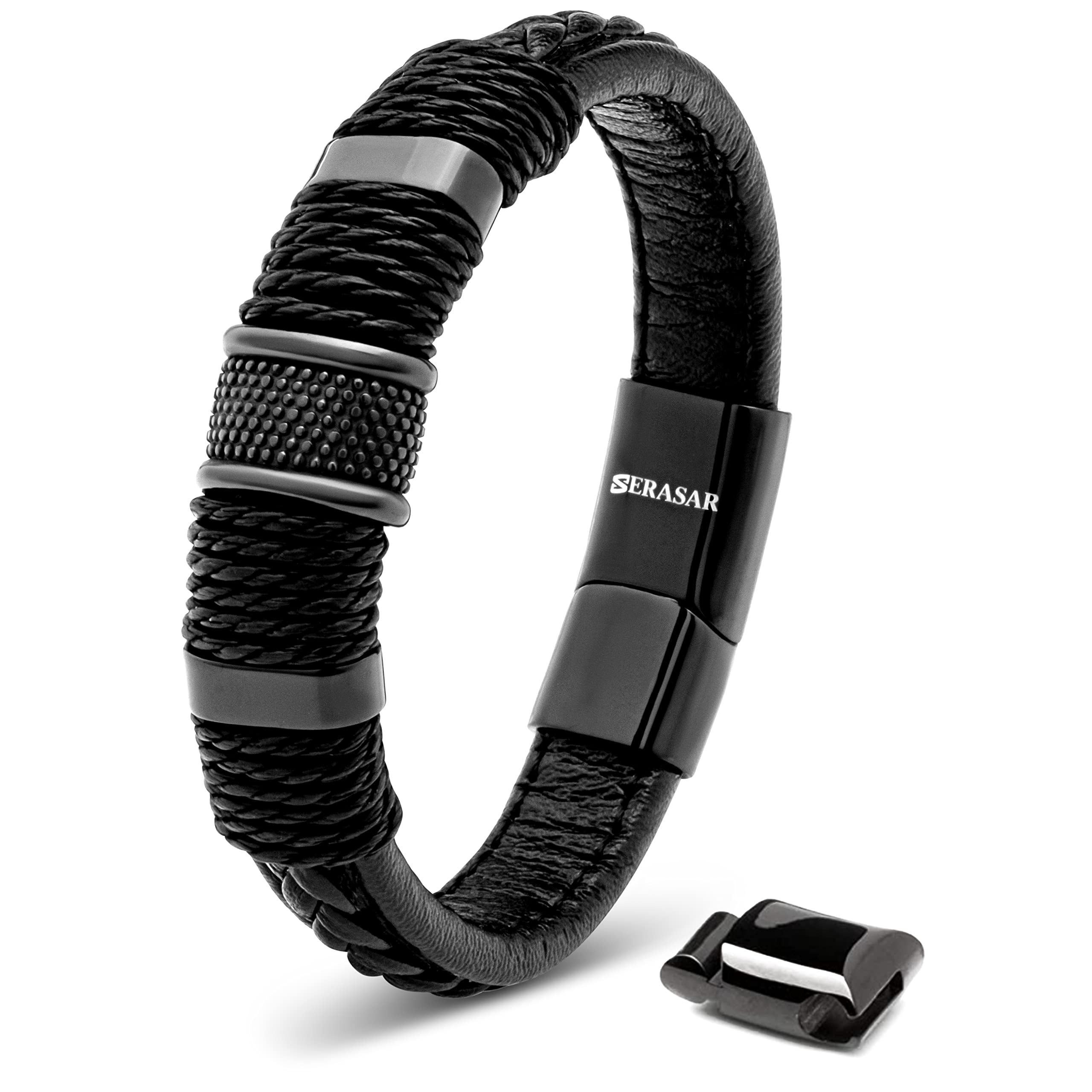 SERASAR Bracciale Premium da Donna | 925 Sterline d'Argento | Placcatura in Vero Oro 18 Carati | Lunghezza Regolabile | Quattro Colori | Portagioie Incluso