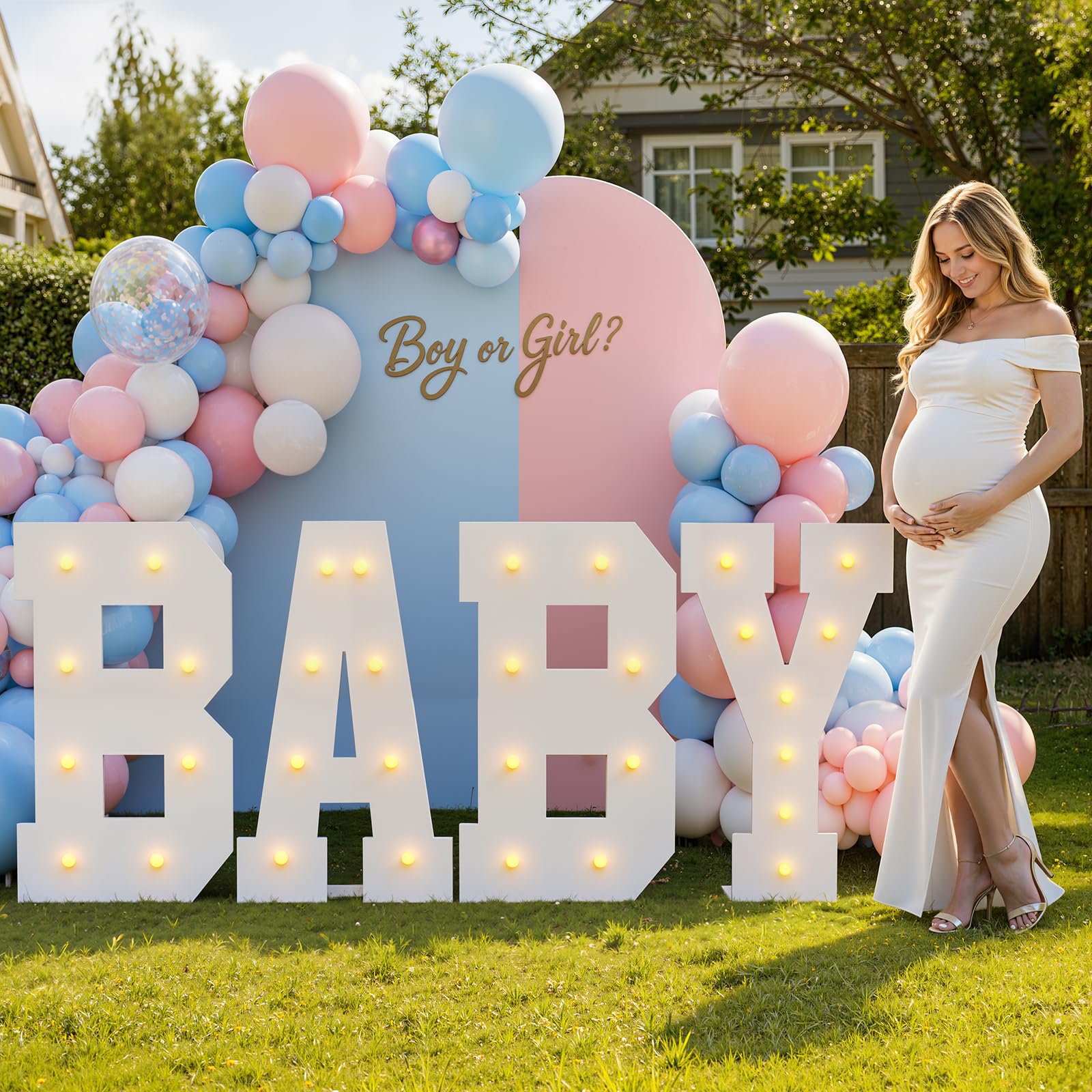 Litery markizowe, duże świecące litery na urodziny, ślub, tło, ciepłe światło, litery markizy, wysokość 9 m, na baby shower, przyjęcie, oświadczyny, dekoracja ścienna, litera H
