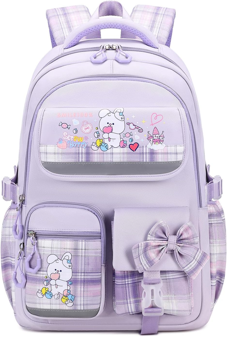 Cute Backpack for Girls Bookbag School Bag for girls Kids Backpack Middle High Elementary School Backpack for Teen Girls (Purple)