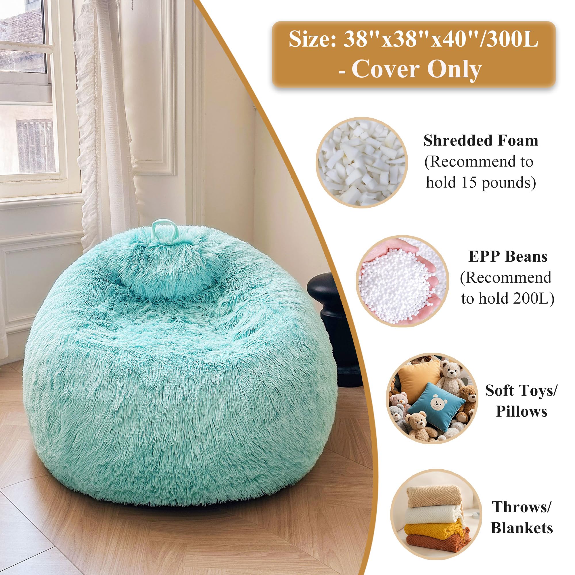 Stuffed Animal Storage 2-Pack Stuffed Animal Bean Bag Covers