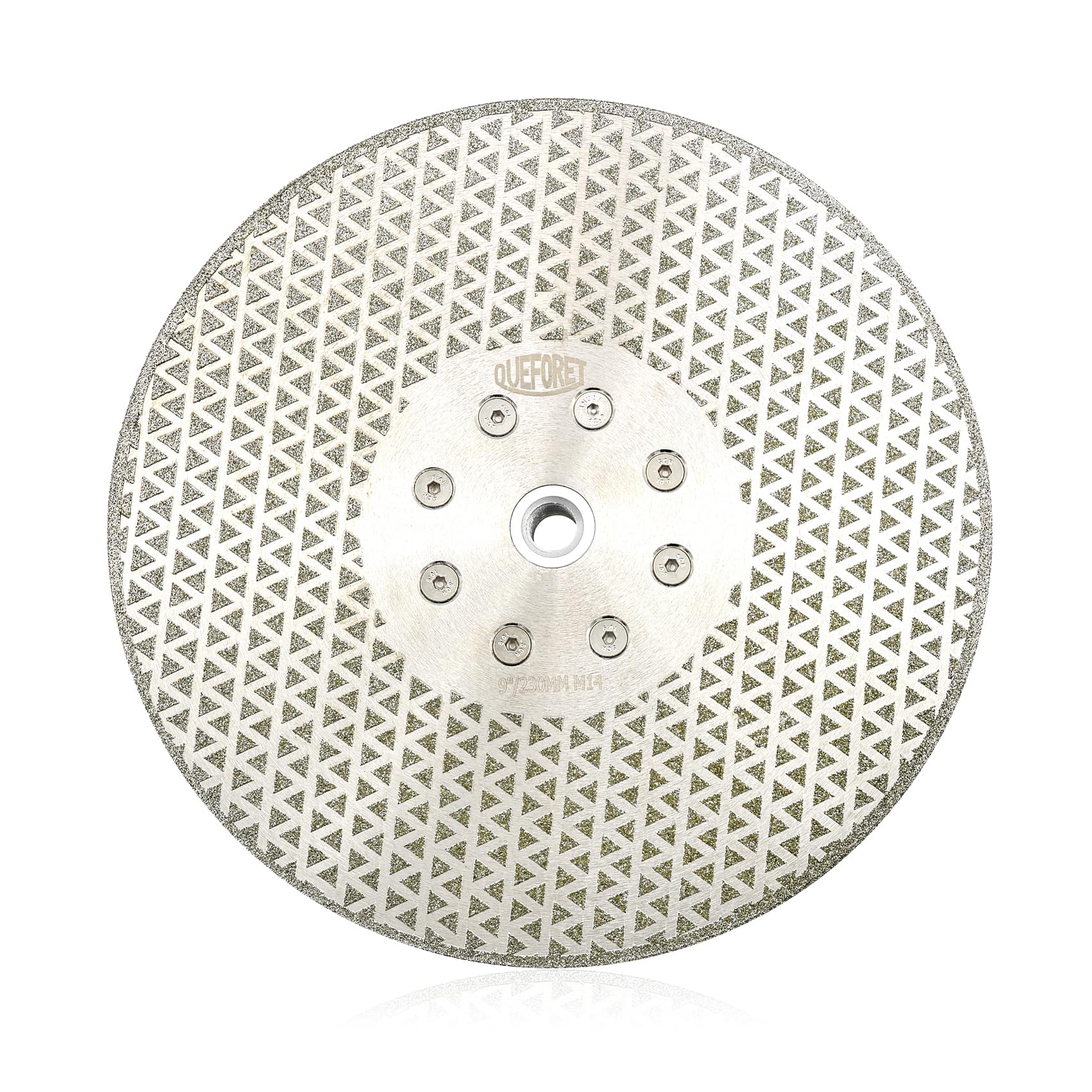 QUEFORET Diamond Cutting Disc 230mm - Disc for Cutting Grinding Granite Marble Ceramic Porcelain Tile Quartz, M14 Flange