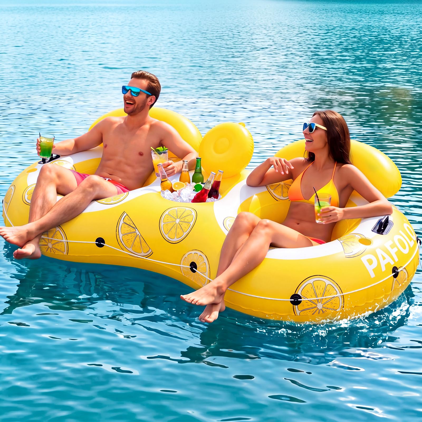 Photo 1 of PAFOLO 2-Person Inflatable River Tube, 600lbs Heavy Duty Tube for Floating