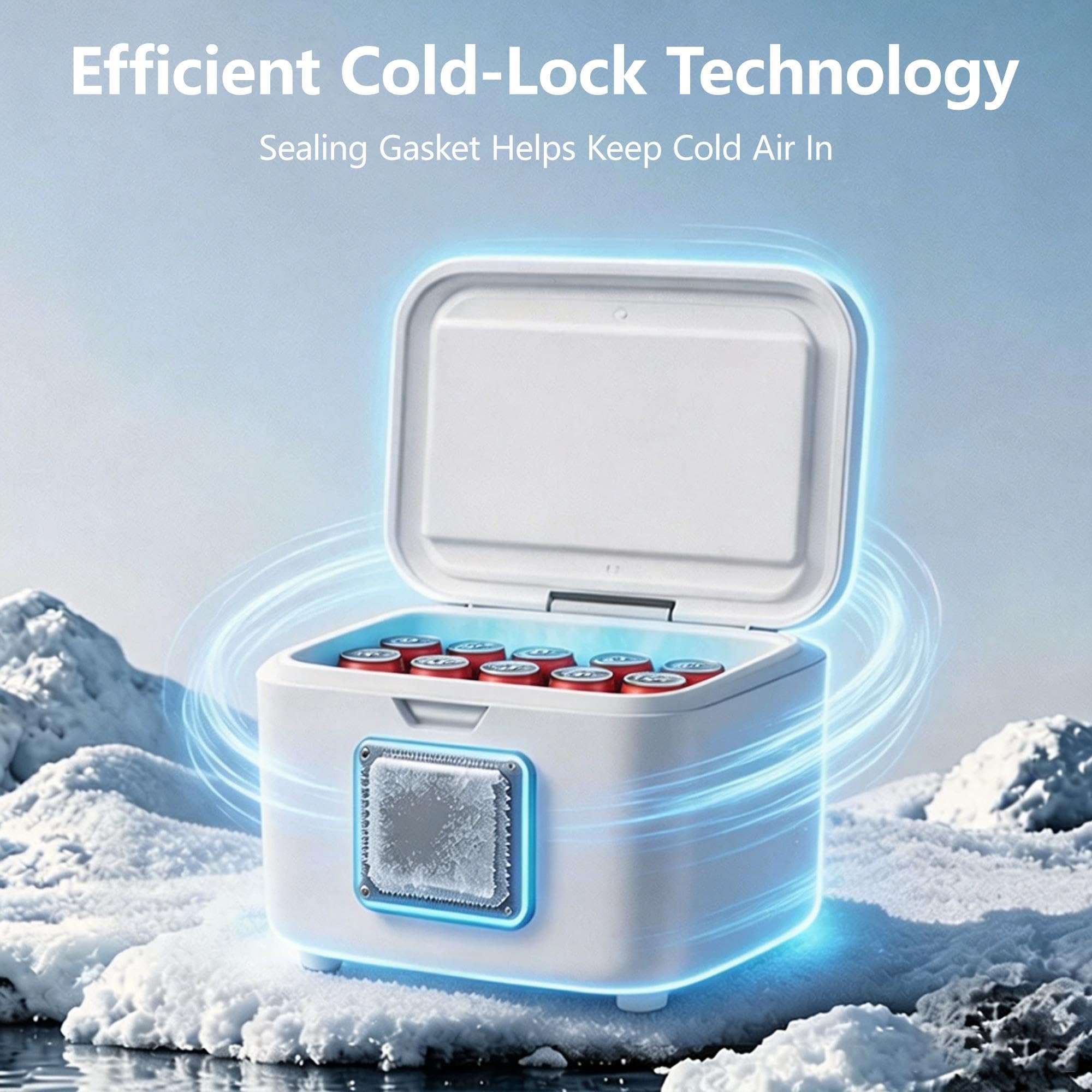 Mini Frigo Portatile 8L Auto, Termoelettrico, Raffreddamento 12V/220V | Per Bevande, Frutta e Medicinali; Intérieur Aluminium, ABS Alimentare, 41dB per Aauto, Casa o Ufficio