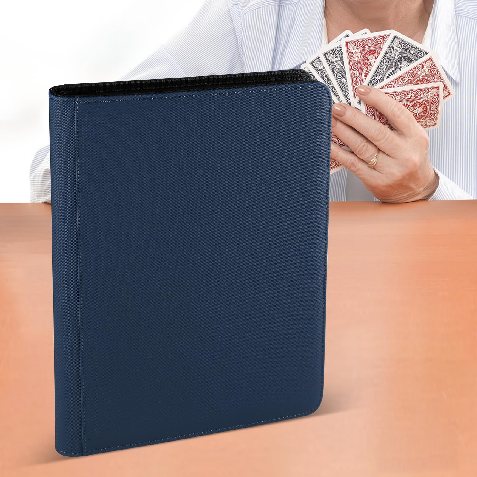 GERMUN Raccoglitore per carte collezionabili, 12 tasche, 720 tasche, raccoglitore per collezione di carte, cartella per album di carte per MTG, TCG, carte sportive, carte da gioco (blu scuro)