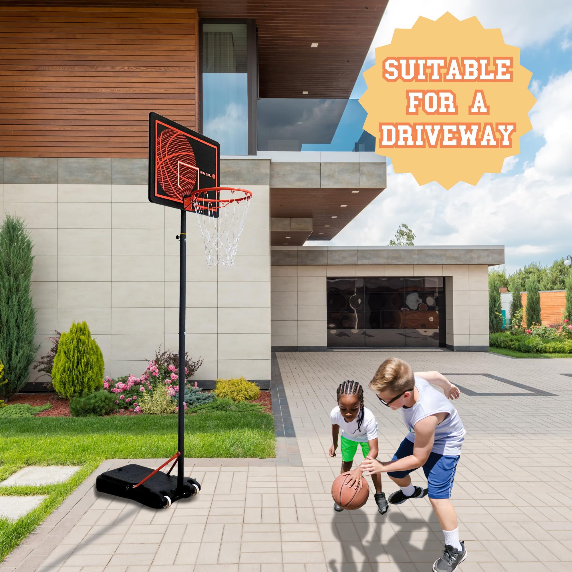 BeeBall Basketball Hoop Outdoor Adjustable Height Superior, 45 OFF