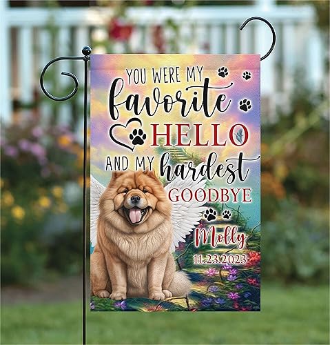 Miniatura 2 de Prezzy Regalos conmemorativos personalizados para perros, bandera de jardín de recuerdo de Chow Chow, regalos de condolencias por pérdida de