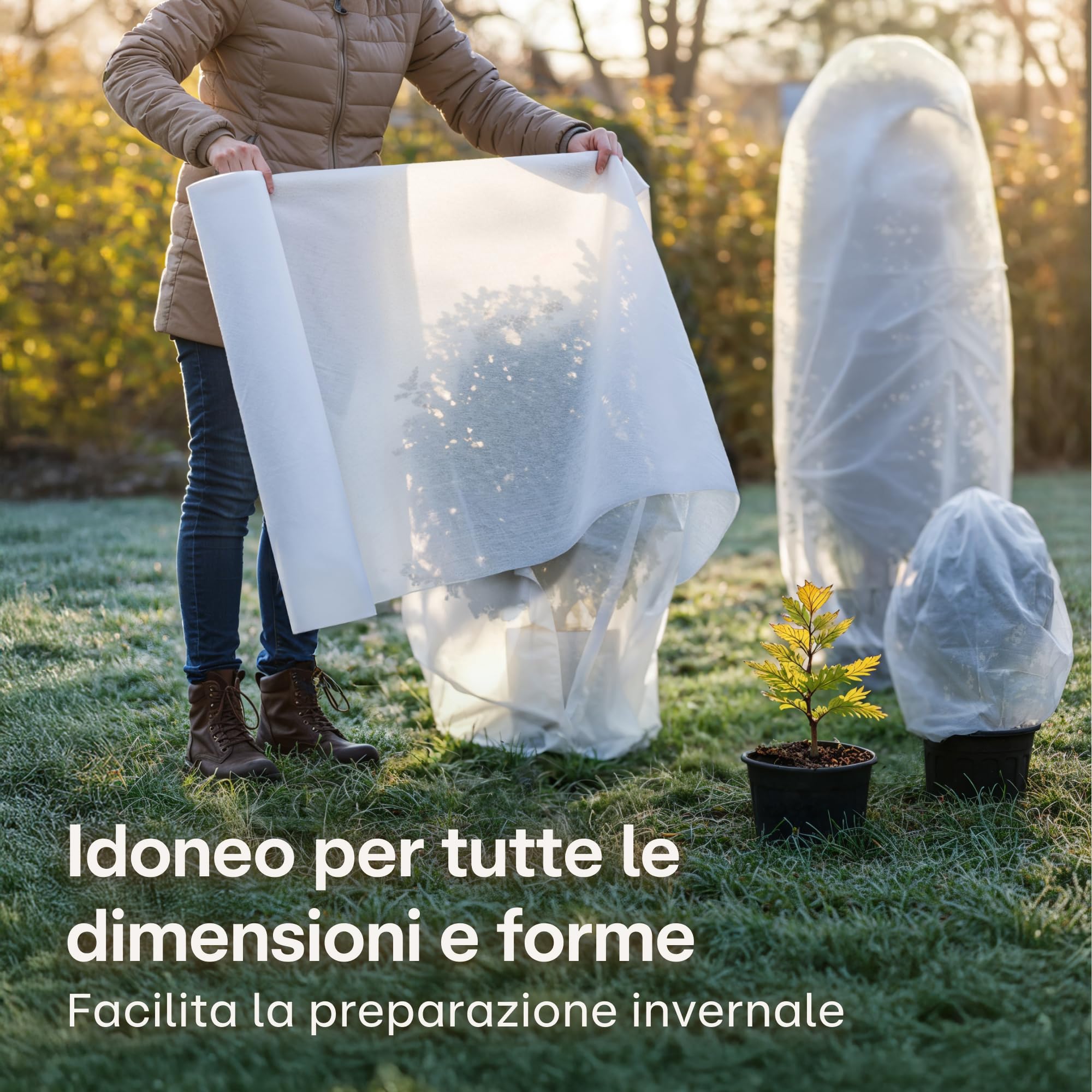 Praknu Protettivo Antigelo Invernale per Piante 50g/m² – Rotolo 20m × 1,6m – Resistente agli Strappi & Traspirante – Resistente ai Raggi UV - Protezione dal Gelo