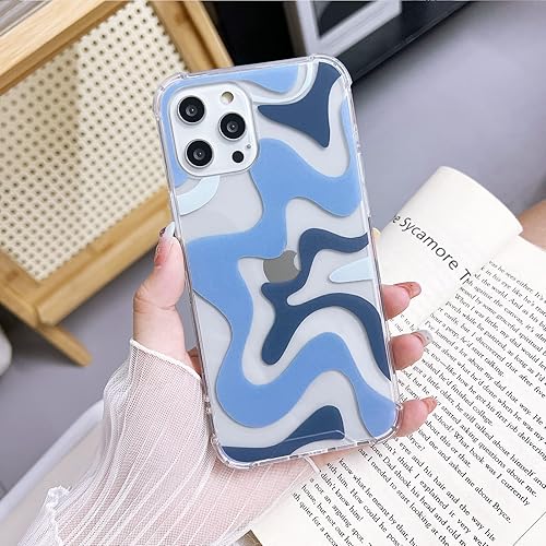 Miniatura 2 de Ginkgonut Funda compatible con iPhone 11 Pro Max, diseño ondulado simple y moderno para mujeres y niñas, funda de TPU suave + protección de