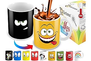 Heat-Activated Color Changing Mug with Yellow Smiley
