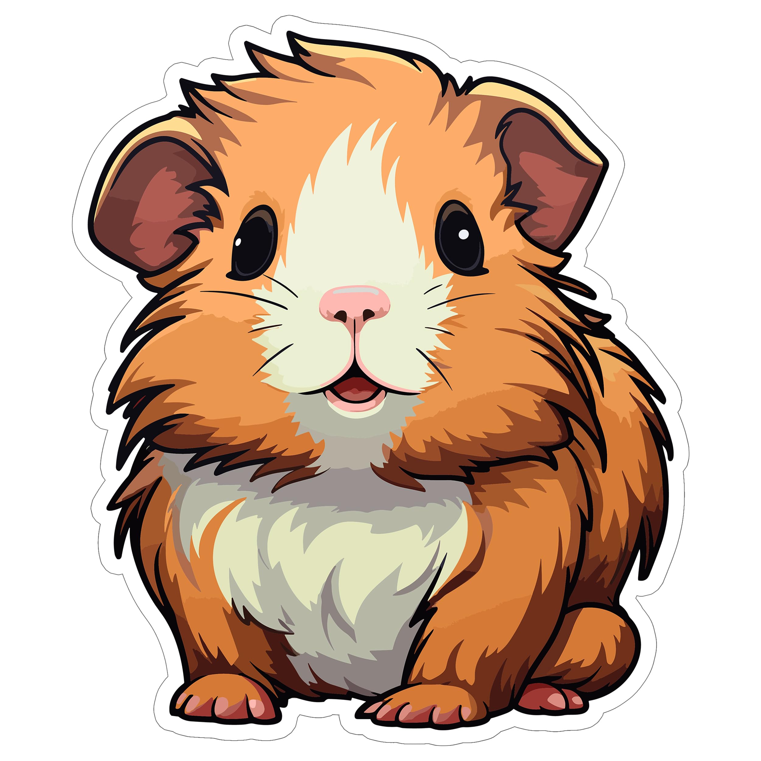 Guinea Pig Sticker 4 Inch Cavy Piggie Lover Pocket Pet Small Animal - Waterproof Animal Vinyl Decal for Laptop Water Bottle Car Tumbler - Durable