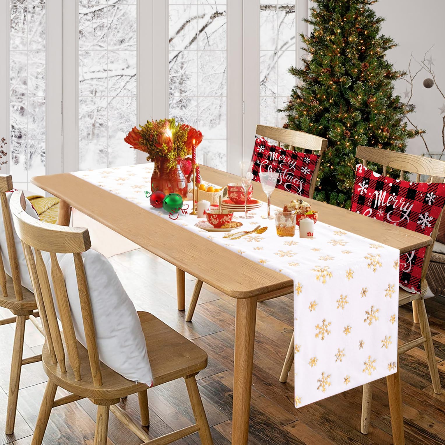 Amazon.com: Faux Fur Christmas Table Runners 72 inches Long, Gold